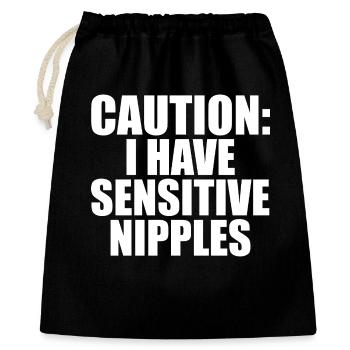 Be careful, I have sensitive nipples! Lusti - Gift Bag 40 x 50 cm - black - Front