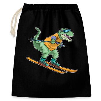 Tyrannosaurus Skier Sports d’hiver - Sac cadeau 40 x 50 cm - noir - Devant