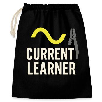 Apprenti électricien, étudiant dans le métier d’électricien - Sac cadeau 40 x 50 cm - noir - Devant