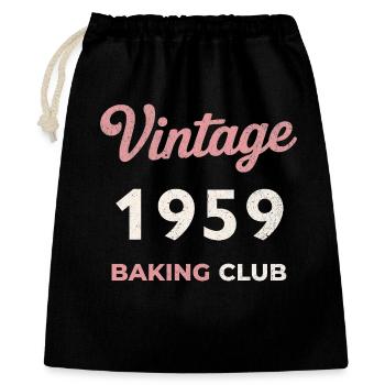Vintage 1959 – Baking Club Retro Geburtsjahr - Geschenkbeutel aus Baumwolle (40 x 50 cm) - Schwarz - Vorne