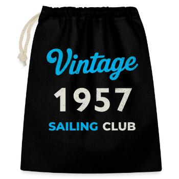 Vintage 1957 – Sailing Club Retro Year of Birth - Gift Bag 40 x 50 cm - black - Front