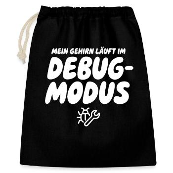 Cerveau en mode débogage – Graphismes humoristiques - Sac cadeau 40 x 50 cm - noir - Devant