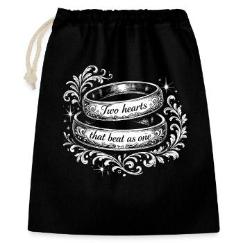 Two Hearts in Rings - Gift Bag 40 x 50 cm - black - Front
