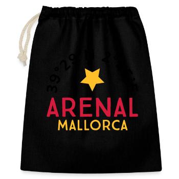 Arenal Mallorca - Geschenkbeutel aus Baumwolle (40 x 50 cm) - Schwarz - Vorne