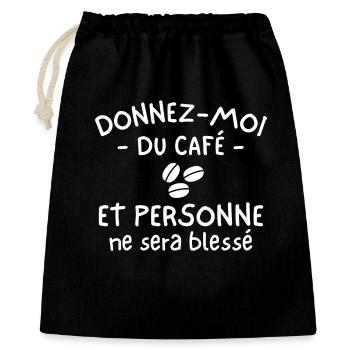 café, boire un café, pas du matin - Sac cadeau 40 x 50 cm - noir - Devant