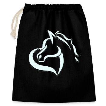 Tannis Ausritte logo hellblau schwarz ohne Name - Geschenkbeutel aus Baumwolle (40 x 50 cm) - Schwarz - Vorne