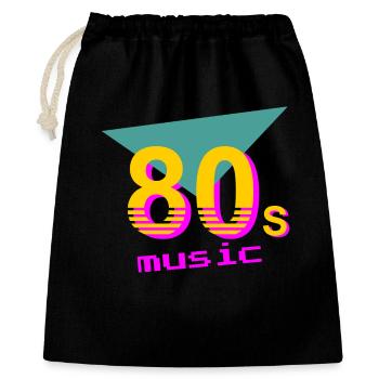 Musique des années 80 - Sac cadeau 40 x 50 cm - noir - Devant