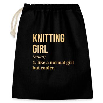 tricot - Sac cadeau 40 x 50 cm - noir - Devant