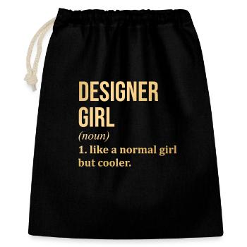 Designer - Geschenkbeutel aus Baumwolle (40 x 50 cm) - Schwarz - Vorne