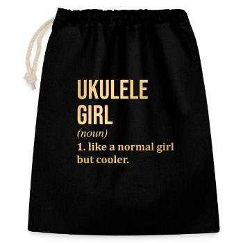 Ukulele - Geschenkbeutel aus Baumwolle (40 x 50 cm) - Schwarz - Vorne