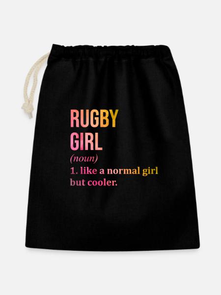 Rugby Rugby Rugby - Geschenkbeutel aus Baumwolle (40 x 50 cm) - Schwarz