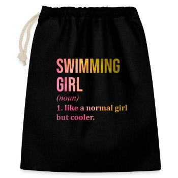nageur - Sac cadeau 40 x 50 cm - noir - Devant