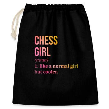 échecs - Sac cadeau 40 x 50 cm - noir - Devant