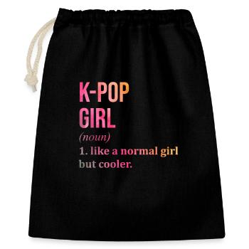 k pop - Sac cadeau 40 x 50 cm - noir - Devant