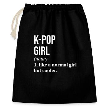 k pop - Sac cadeau 40 x 50 cm - noir - Devant