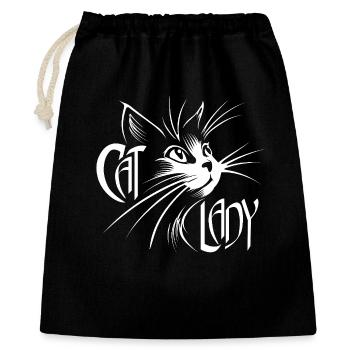 Cat Lady Katze Katzen - Geschenkbeutel aus Baumwolle (40 x 50 cm) - Schwarz - Vorne
