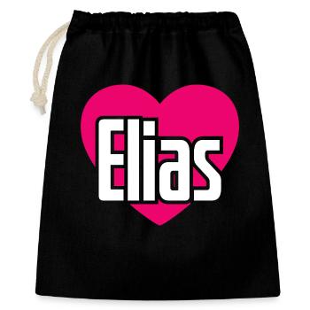 I Love Elias Pink Heart I Love Elias - Gift Bag 40 x 50 cm - black - Front