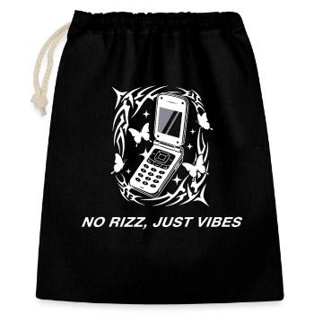 No Rizz Just Vibes Y2K Handy - Geschenkbeutel aus Baumwolle (40 x 50 cm) - Schwarz - Vorne