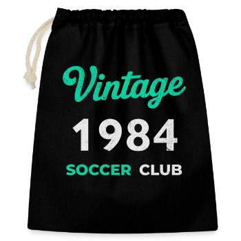 Vintage 1984 – Soccer Club Retro Geburtsjahr - Geschenkbeutel aus Baumwolle (40 x 50 cm) - Schwarz - Vorne