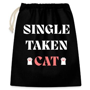 Chat unique pris pour la Saint-Valentin - Sac cadeau 40 x 50 cm - noir - Devant