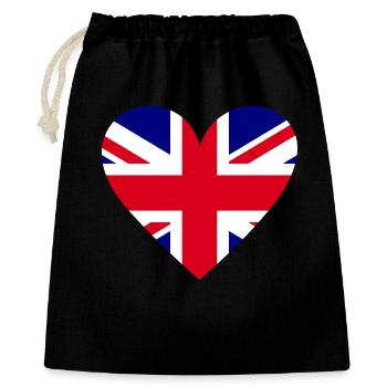 Heart Flag Great Britain - Gift Bag 40 x 50 cm - black - Front