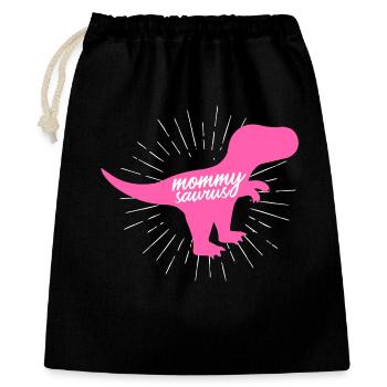 Mommysaurus, silhouette drôle de dinosaure rose T-Rex - Sac cadeau 40 x 50 cm - noir - Devant