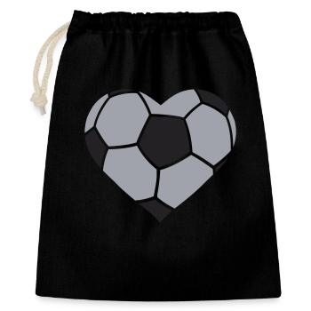 Le cœur du football - Sac cadeau 40 x 50 cm - noir - Devant