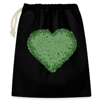 coeur de mousse décorative vert juteux - Sac cadeau 40 x 50 cm - noir - Devant
