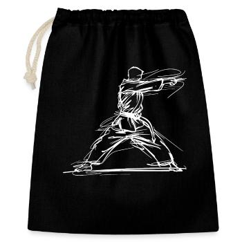 Croquis de Karateka - Sac cadeau 40 x 50 cm - noir - Devant