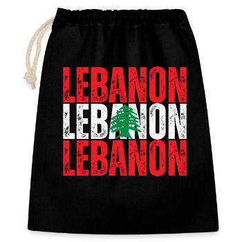 Flagge des Libanon, libanesischer Stolz - Geschenkbeutel aus Baumwolle (40 x 50 cm) - Schwarz - Vorne