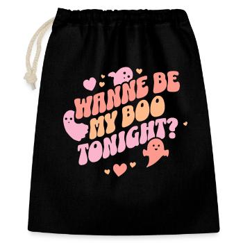 Wanne be my boo tonight ? Halloween Spooky Season - Gift Bag 40 x 50 cm - black - Front