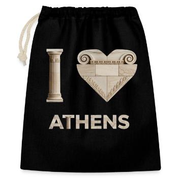 ATHENS – Marble Architectural Lettering - Gift Bag 40 x 50 cm - black - Front