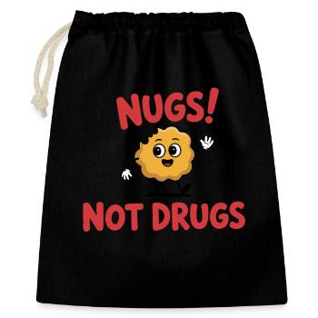 Pépites, pas de drogue - T-shirt drôle - Sac cadeau 40 x 50 cm - noir - Devant