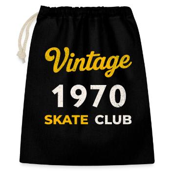 Vintage 1970 Skate Club Retro Geburtsjahr Geschenk - Geschenkbeutel aus Baumwolle (40 x 50 cm) - Schwarz - Vorne