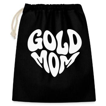 Logo du cœur de maman doré (couleur personnalisée) - Sac cadeau 40 x 50 cm - noir - Devant