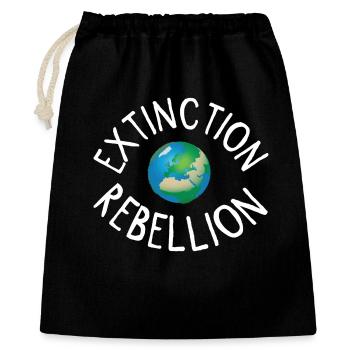 Extinction Rebellion Planet Earth white - Gift Bag 40 x 50 cm - black - Front
