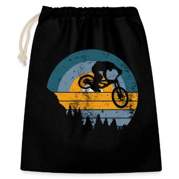 Sunset MTB Jump Silhouette - Geschenkbeutel aus Baumwolle (40 x 50 cm) - Schwarz - Vorne