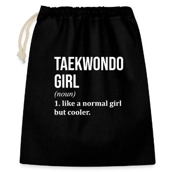 Taekwondo - Geschenkbeutel aus Baumwolle (40 x 50 cm) - Schwarz - Vorne