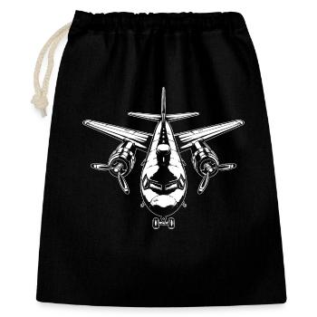 Airplane Sketch - Gift Bag 40 x 50 cm - black - Front