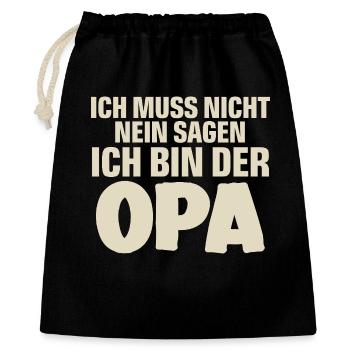 Opa - Geschenkbeutel aus Baumwolle (40 x 50 cm) - Schwarz - Vorne