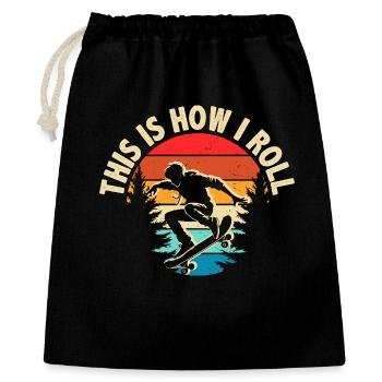 C’est comme ça que je roule le skateboard - Sac cadeau 40 x 50 cm - noir - Devant