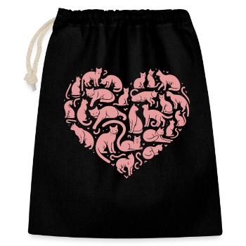 Cat Heart Silhouette Pink - Gift Bag 40 x 50 cm - black - Front