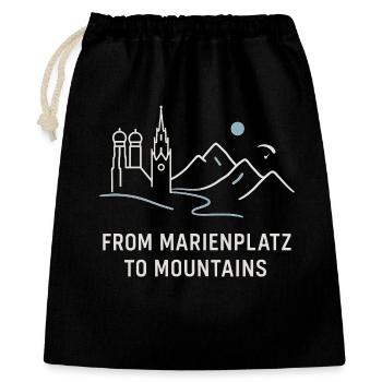 From Marienplatz to Mountains München - Geschenkbeutel aus Baumwolle (40 x 50 cm) - Schwarz - Vorne