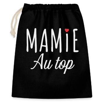 Mamie au Top – Message Touchant et Familial - Sac cadeau 40 x 50 cm - noir - Devant