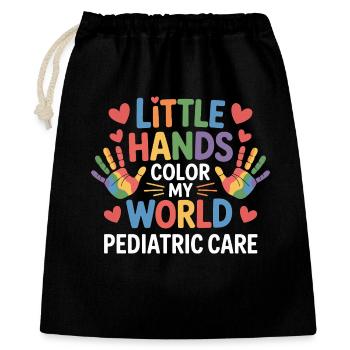 Little Hands Color My World - Geschenkbeutel aus Baumwolle (40 x 50 cm) - Schwarz - Vorne