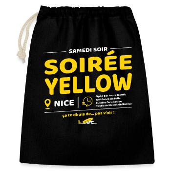 Soirée Yellow ! Soirées culte de Brice - Sac cadeau 40 x 50 cm - noir - Devant