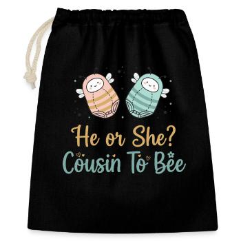 Gender Reveal He Or She Cousin To Bee Baby Shower - Gift Bag 40 x 50 cm - black - Front