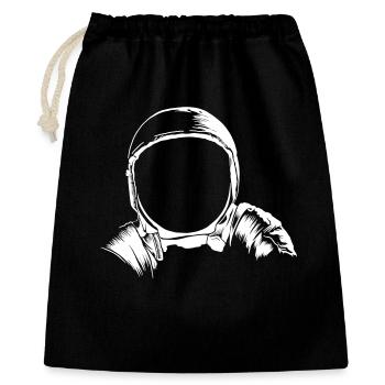 Astronauten Helm - Geschenkbeutel aus Baumwolle (40 x 50 cm) - Schwarz - Vorne