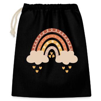 Boho arc-en-ciel tons naturels bébé bébé douche cadeau - Sac cadeau 40 x 50 cm - noir - Devant