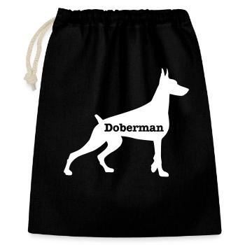 Doberman - Sac cadeau 40 x 50 cm - noir - Devant